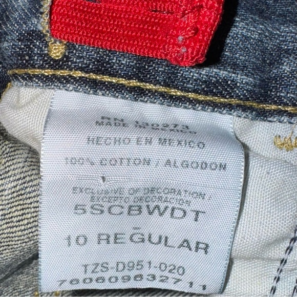 WRANGLER Boys size 10 REG Blue 100% Cotton Straight Leg Adjustable Denim Jeans - Picture 5 of 6